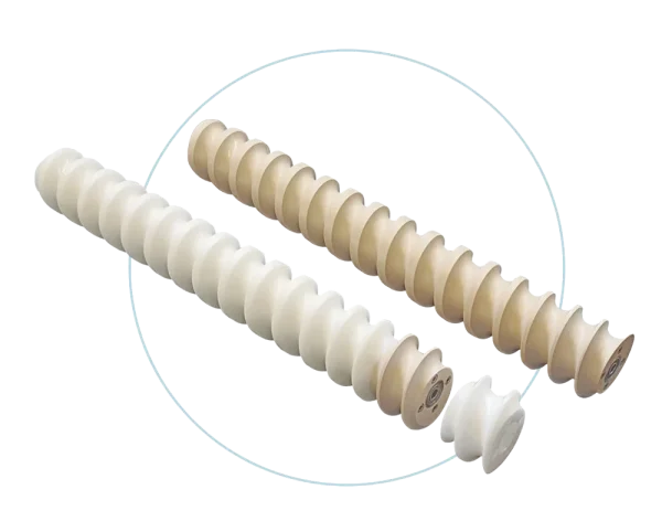 SCREW-CONVEYORS-Pharmaceutical-PEEK-screw-for-sterile-vial-filling-line